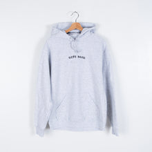 Load image into Gallery viewer, Image of a black Left Hand Coffee hoodie with a logo on the front
