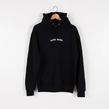 Load image into Gallery viewer, Image of a black Left Hand Coffee hoodie with a surfer on the back
